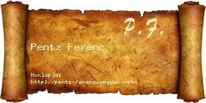 Pentz Ferenc névjegykártya